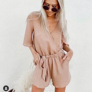 Luca + Grae Tan Romper NWOT
